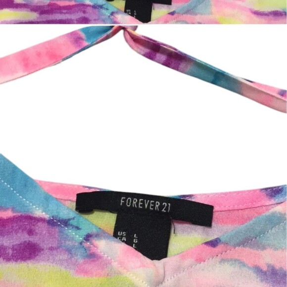 Tank Top Watercolor Colorful Chiffon Twisted Racer back Sheer Not See Th… - Picture 11 of 14